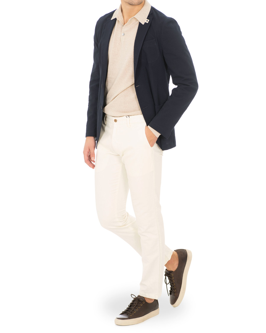 Homme | Blazers | Lardini | Unlined Seersucker Patch Pocket Shirt Blazer Navy