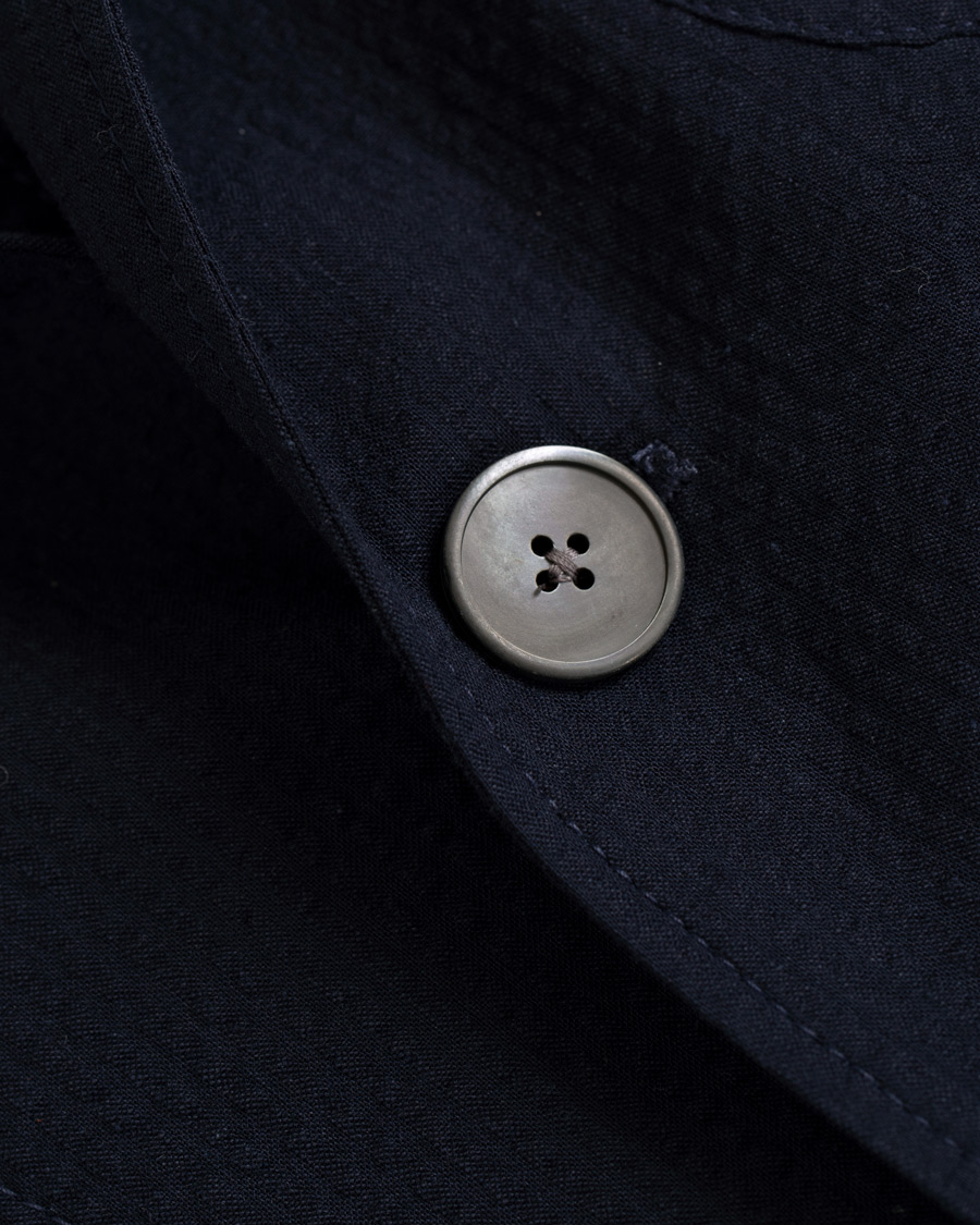 Homme | Blazers | Lardini | Unlined Seersucker Patch Pocket Shirt Blazer Navy