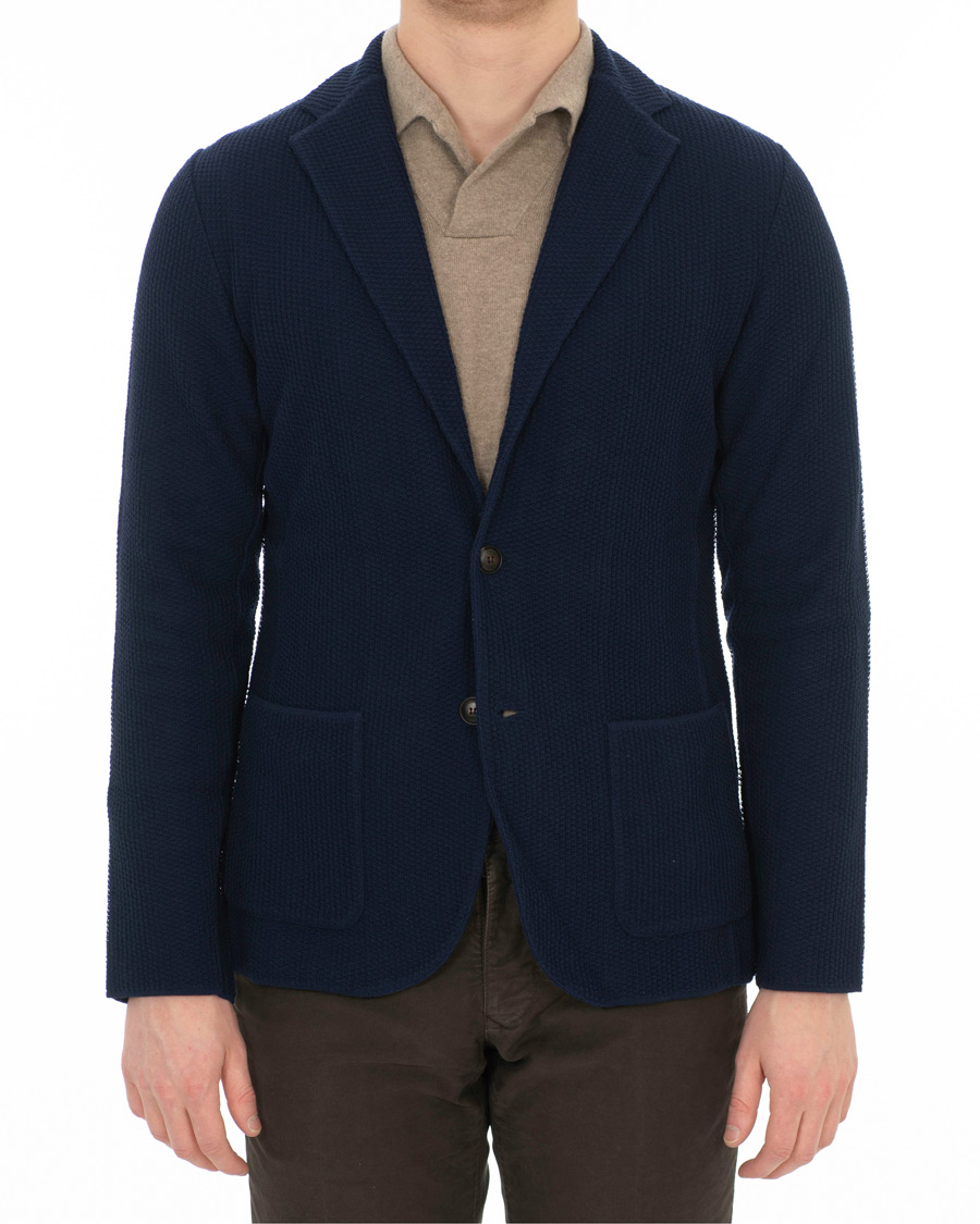 Homme | Blazers | Lardini | Knitted Blazer Blue