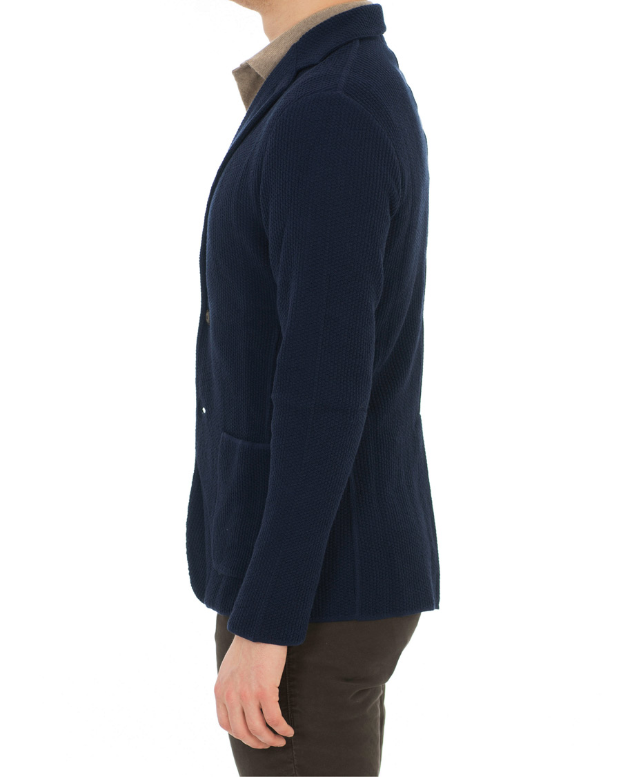 Homme | Blazers | Lardini | Knitted Blazer Blue