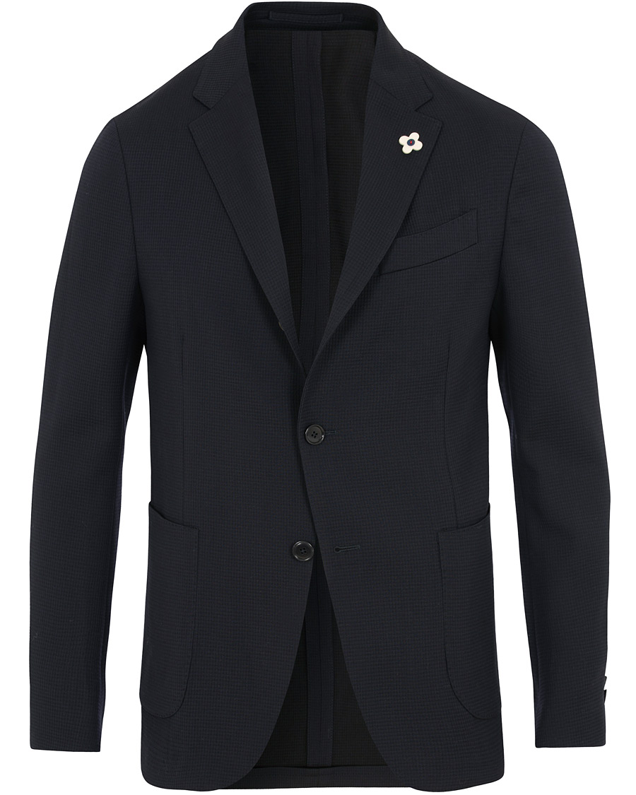 Homme | Blazers | Lardini | Wool Cotton Travel Blazer Navy