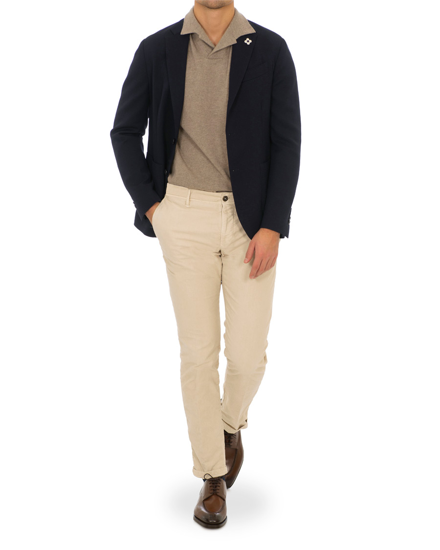 Homme | Blazers | Lardini | Wool Cotton Travel Blazer Navy