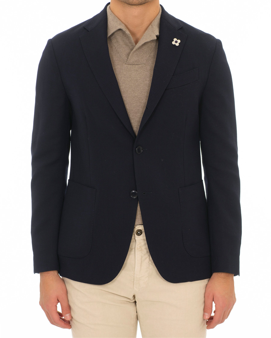 Homme | Blazers | Lardini | Wool Cotton Travel Blazer Navy