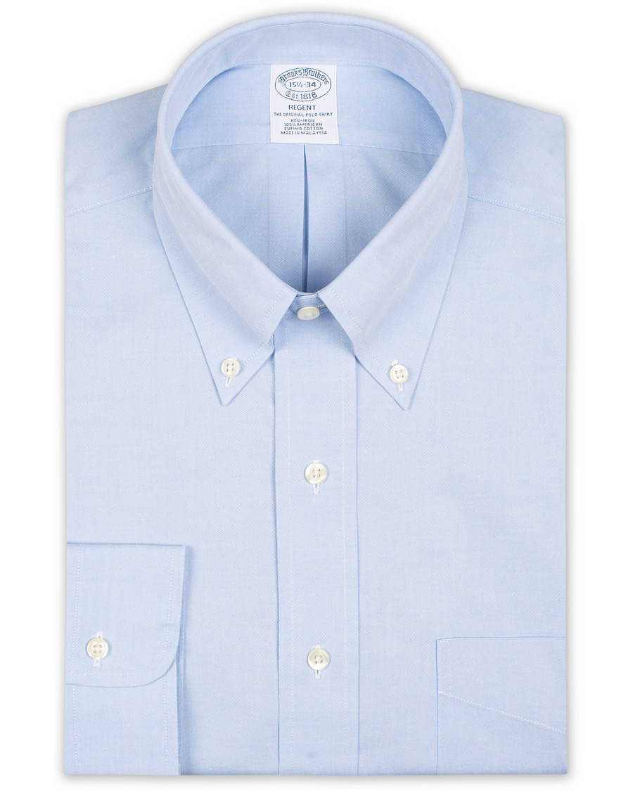 Heren | Overhemden | Brooks Brothers | Regent Fit Non Iron Pocket Shirt Light Blue