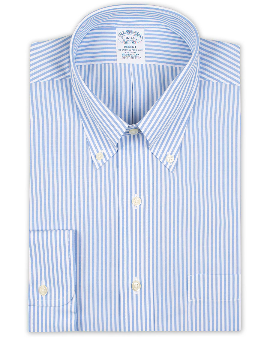 Homme | Chemises | Brooks Brothers | Regent Fit Non Iron Bengal Shirt Light Blue