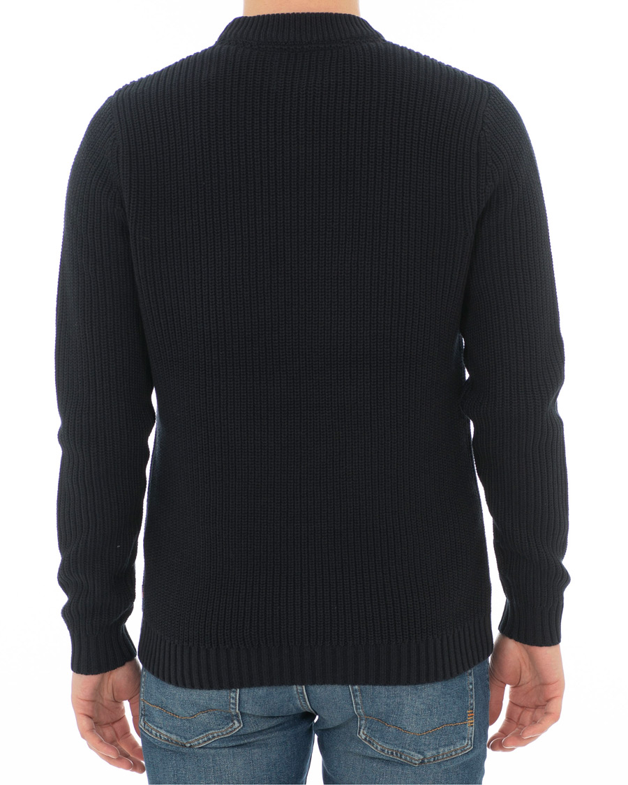 Heren | Truien | Lexington | Herman Ribbed Crew Neck Deep Marine Blue