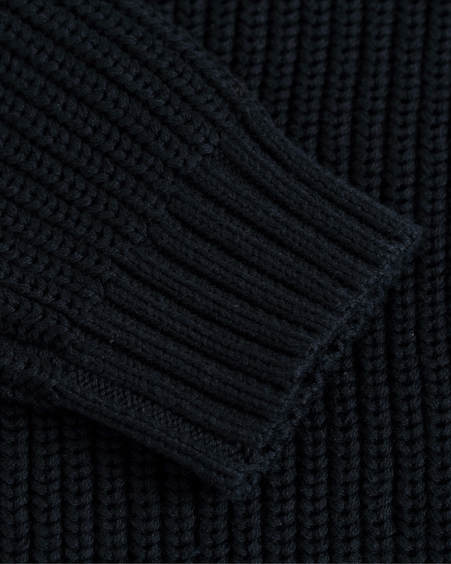 Heren | Truien | Lexington | Herman Ribbed Crew Neck Deep Marine Blue