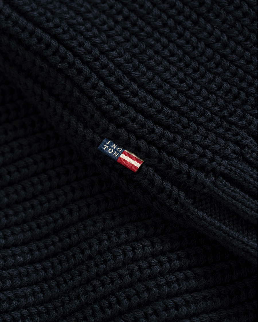 Heren | Truien | Lexington | Herman Ribbed Crew Neck Deep Marine Blue