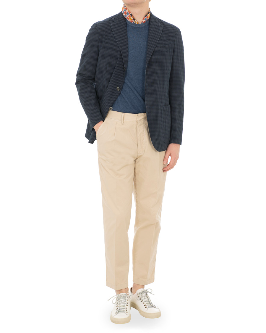 Homme | Blazers | The Gigi | Art Tonal Micro Check Blazer Dark Blue