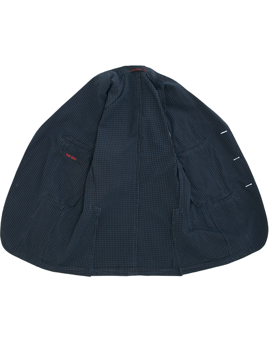 Homme | Blazers | The Gigi | Art Tonal Micro Check Blazer Dark Blue