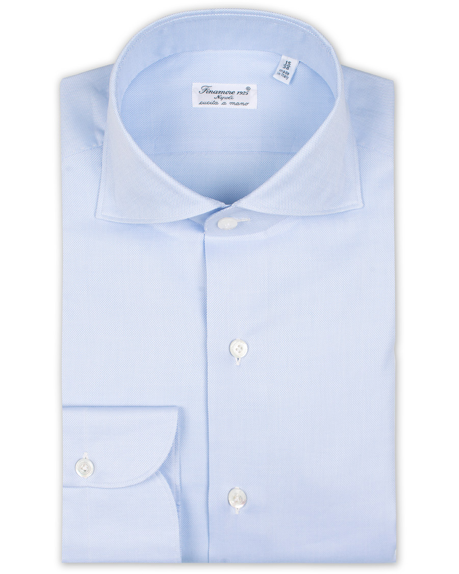 Homme | Chemises | Finamore Napoli | Milano Slim Fit Royal Oxford Shirt Light Blue