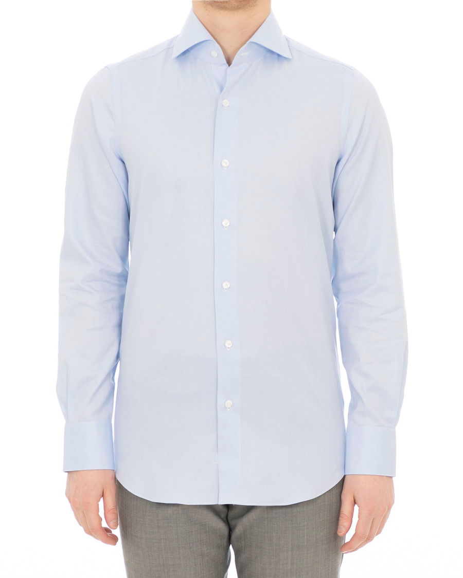 Homme | Chemises | Finamore Napoli | Milano Slim Fit Royal Oxford Shirt Light Blue
