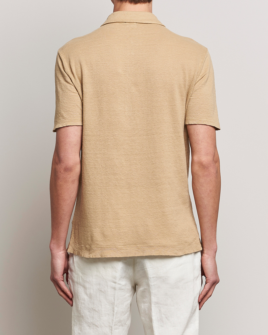 Homme | Polos | Massimo Alba | Wembley Linen Polo Sand