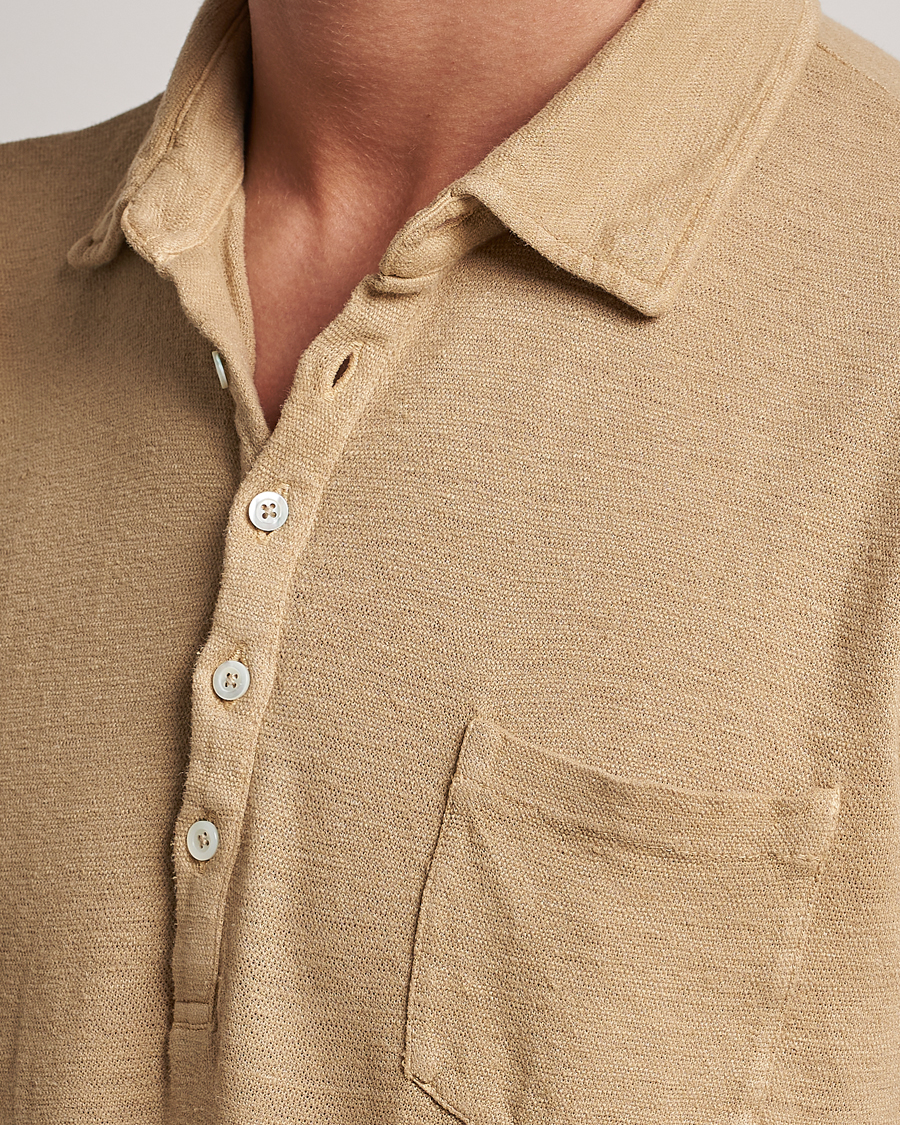 Homme | Polos | Massimo Alba | Wembley Linen Polo Sand