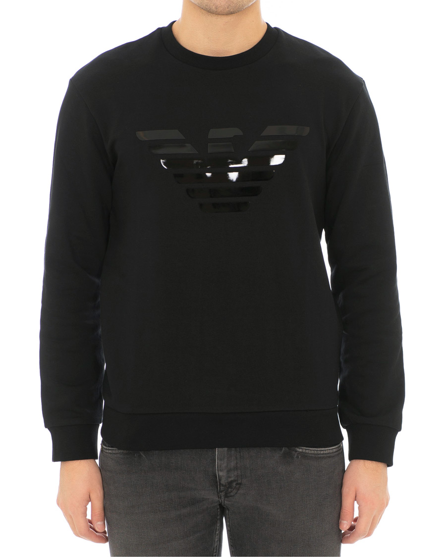 Homme | Pulls Et Tricots | Emporio Armani | Logo Crew Neck Sweatshirt Black