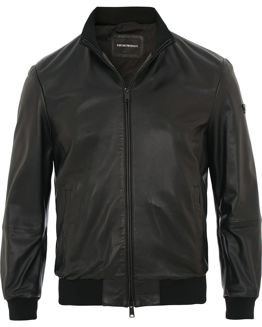 Homme | Manteaux Et Vestes | Emporio Armani | Leather Jacket Black