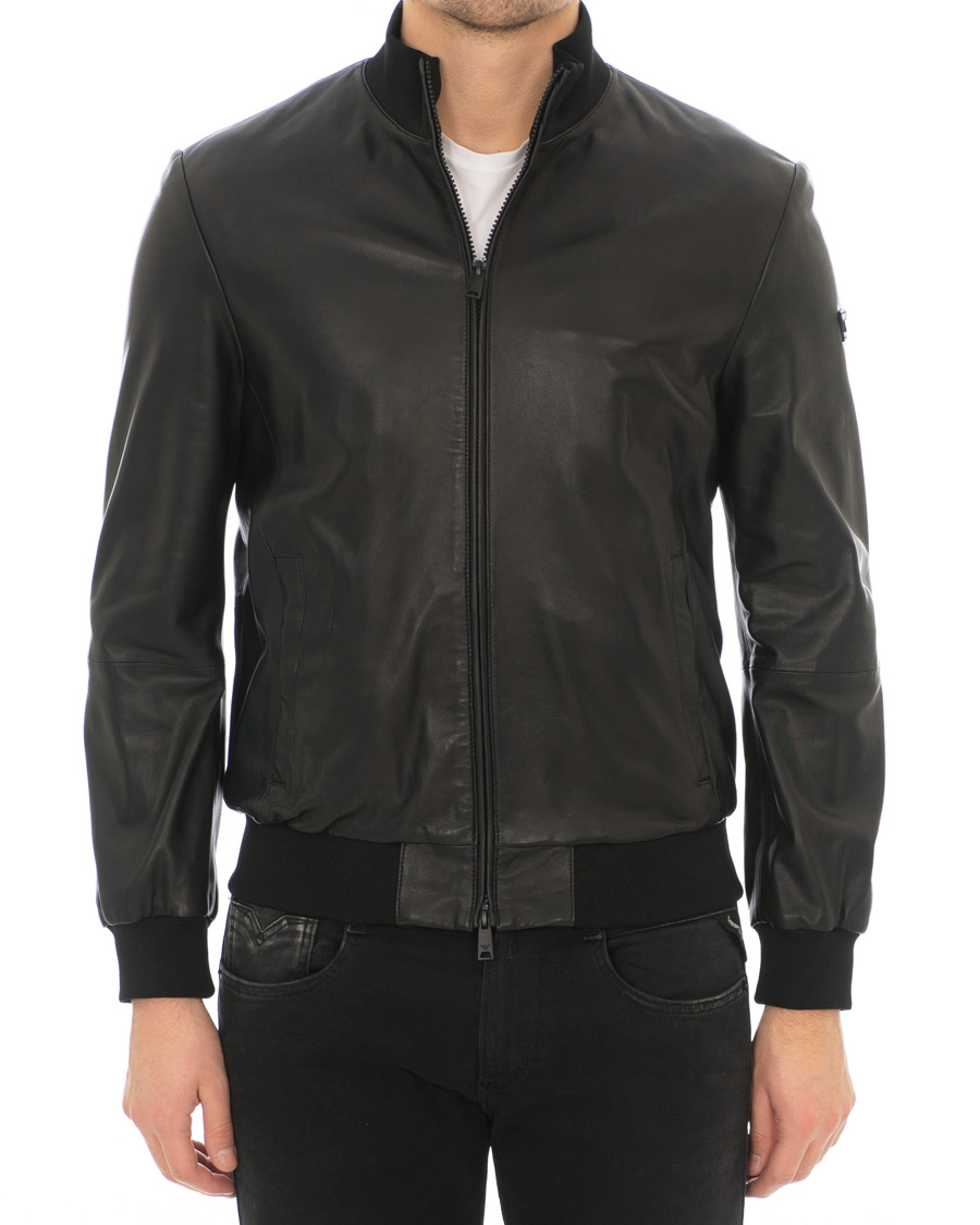 Homme | Manteaux Et Vestes | Emporio Armani | Leather Jacket Black