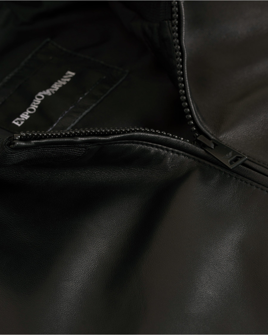 Homme | Manteaux Et Vestes | Emporio Armani | Leather Jacket Black