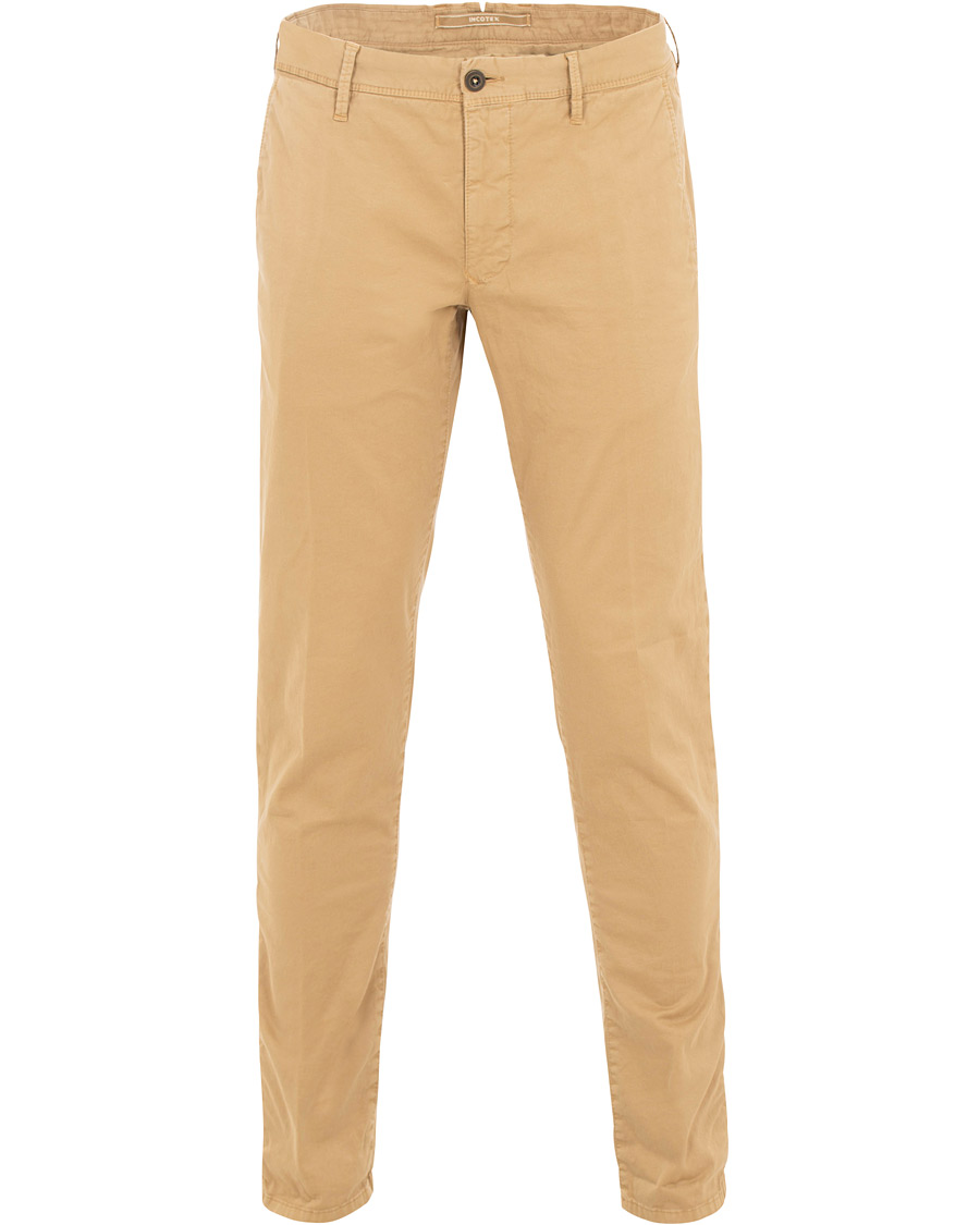 Homme | Pantalons | Incotex | Slim Fit Stretch Slacks Khaki