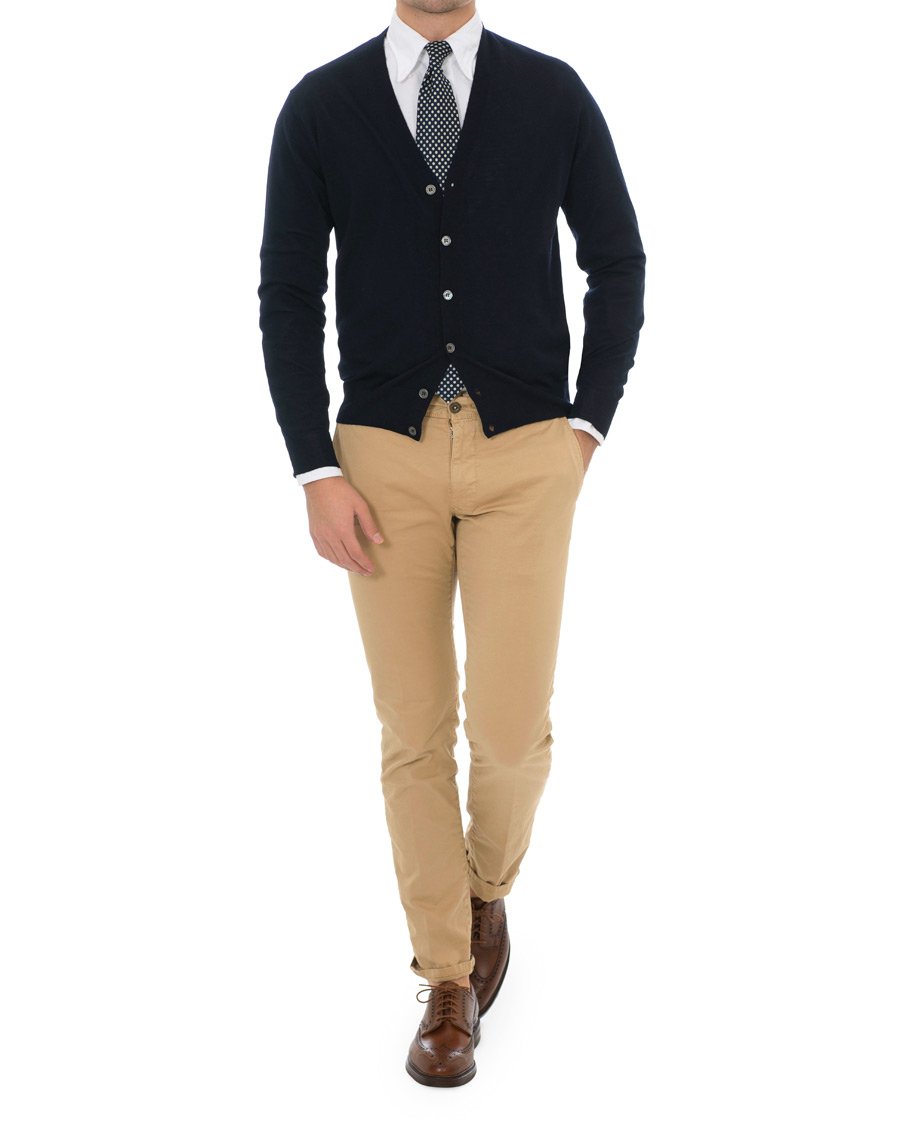 Homme | Pantalons | Incotex | Slim Fit Stretch Slacks Khaki