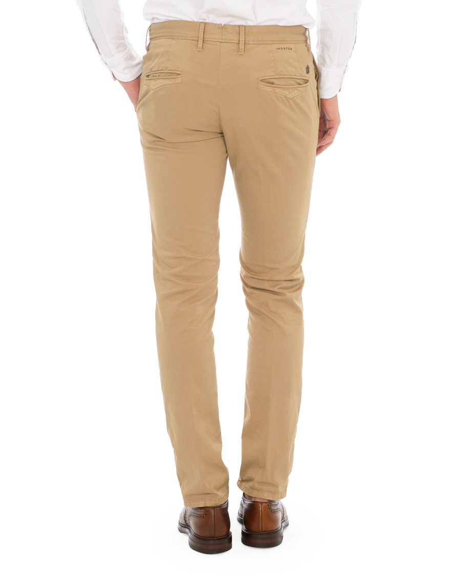 Homme | Pantalons | Incotex | Slim Fit Stretch Slacks Khaki