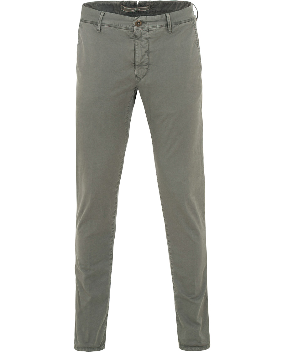 Homme | Pantalons | Incotex | Slim Fit Stretch Slacks Grey