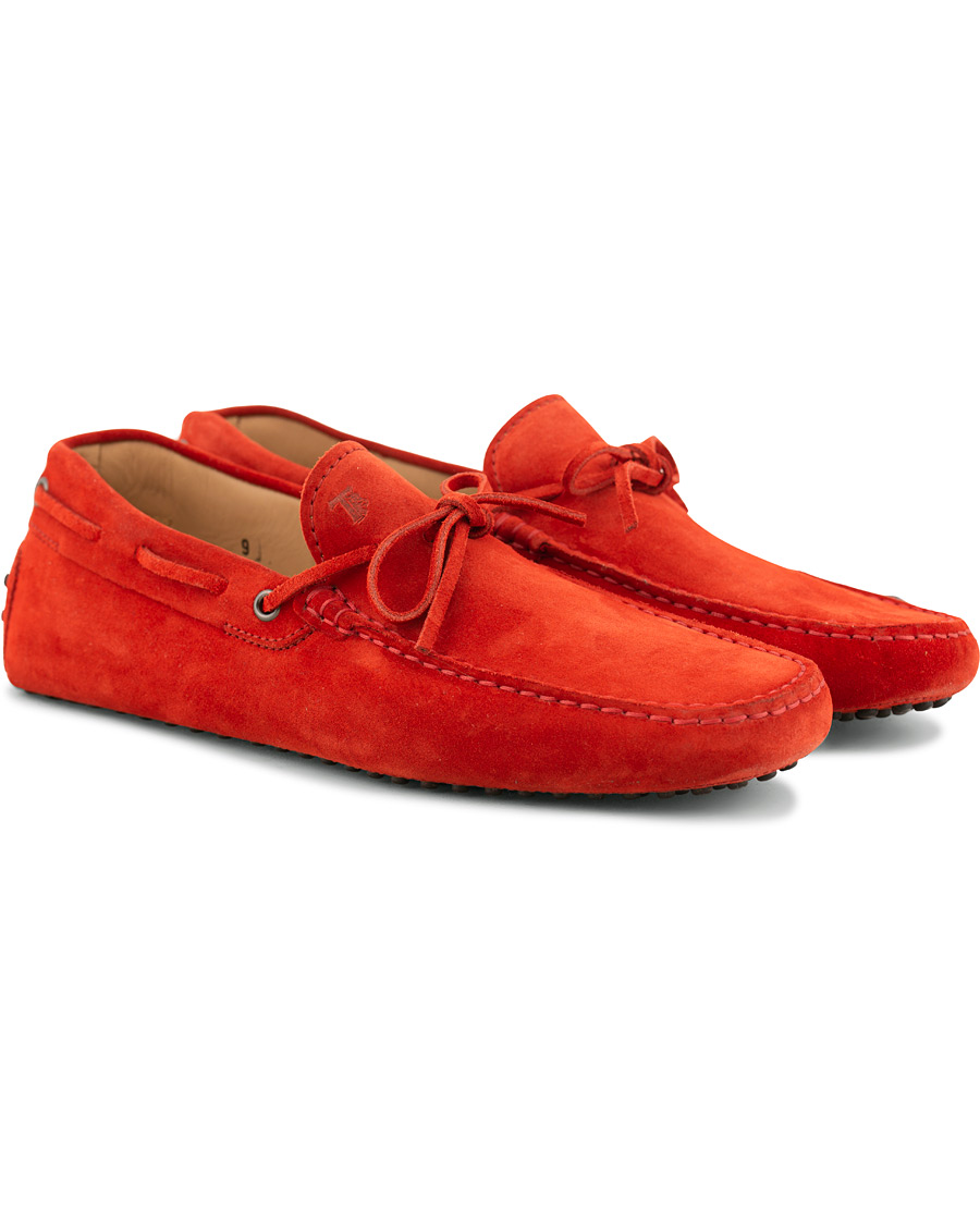 Homme | Tod's Laccetto Gommino Carshoe Red Suede | Tod's | Laccetto Gommino Carshoe Red Suede