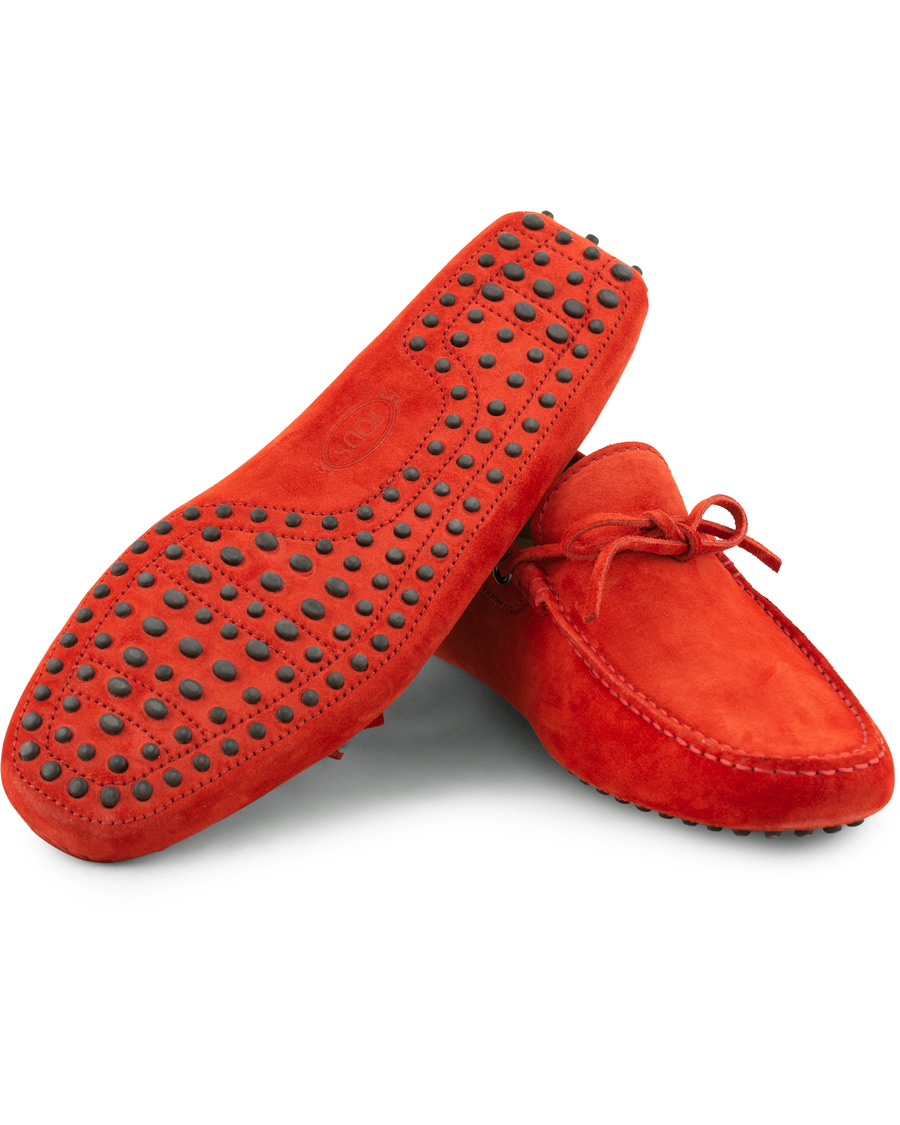 Homme | Tod's Laccetto Gommino Carshoe Red Suede | Tod's | Laccetto Gommino Carshoe Red Suede