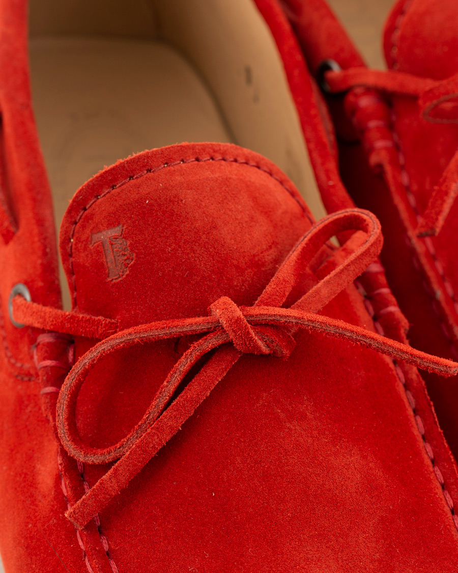 Homme | Tod's Laccetto Gommino Carshoe Red Suede | Tod's | Laccetto Gommino Carshoe Red Suede