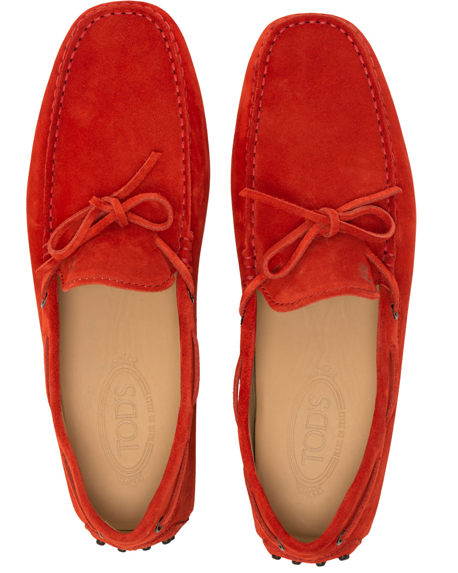 Homme | Tod's Laccetto Gommino Carshoe Red Suede | Tod's | Laccetto Gommino Carshoe Red Suede