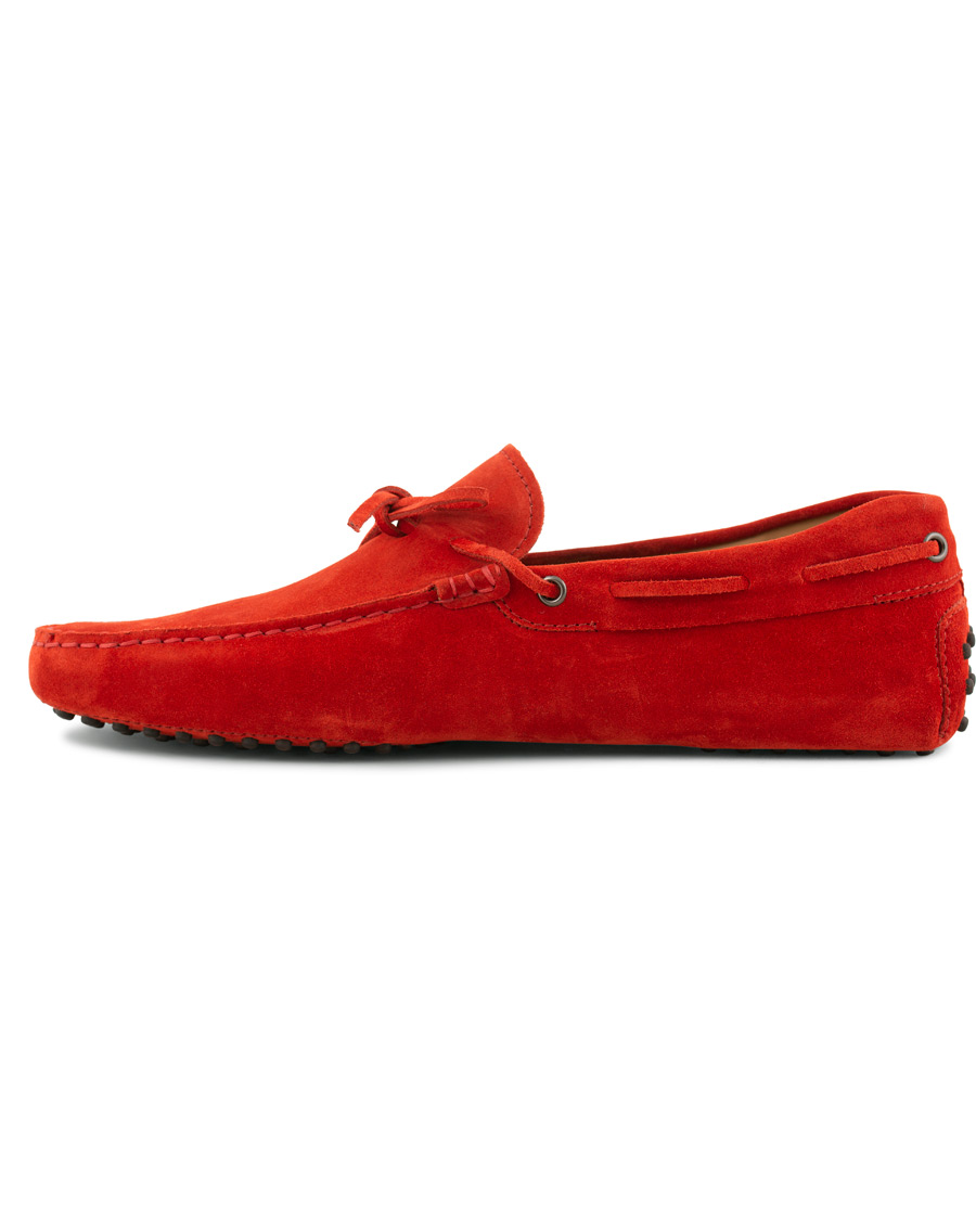 Homme | Tod's Laccetto Gommino Carshoe Red Suede | Tod's | Laccetto Gommino Carshoe Red Suede