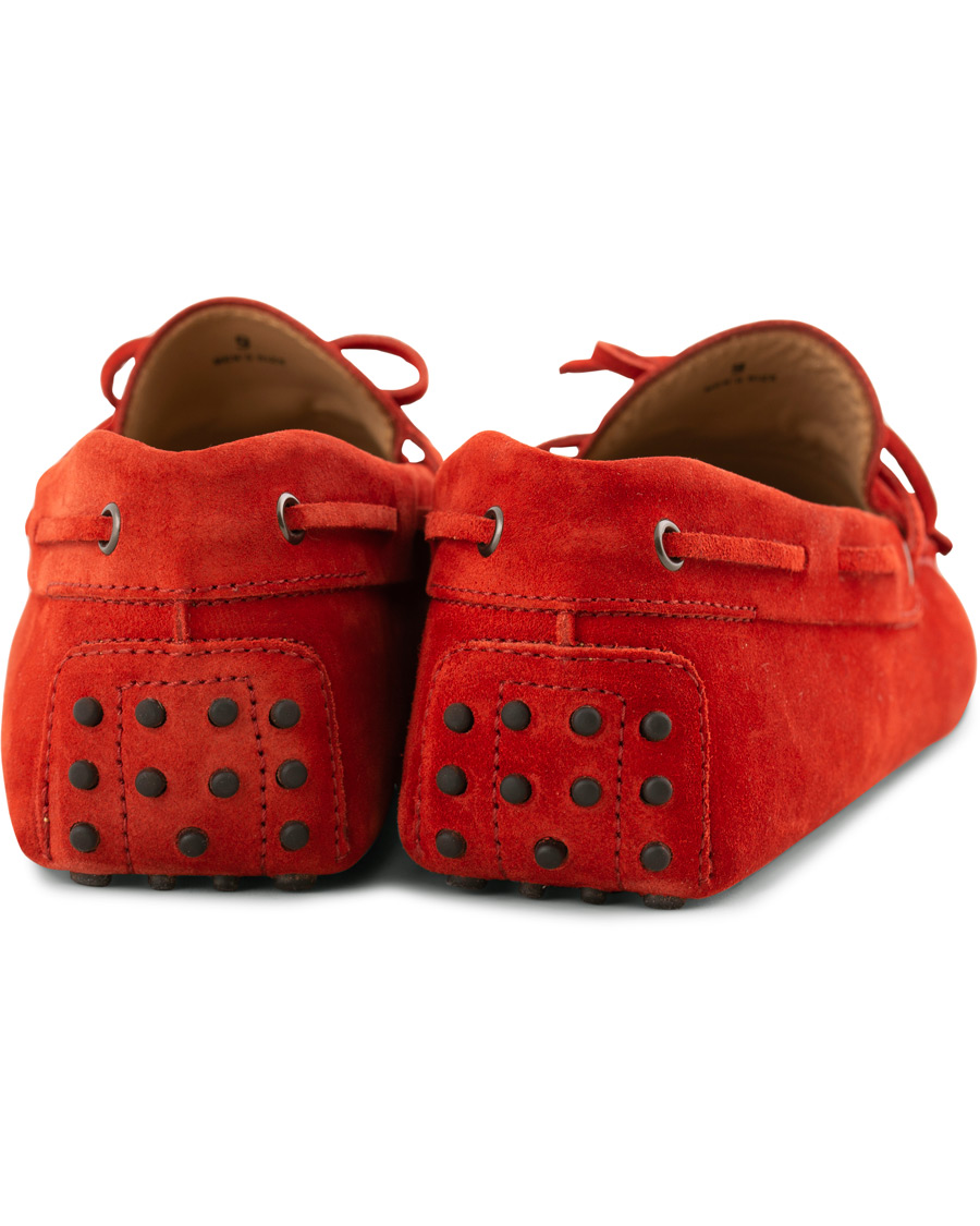 Homme | Tod's Laccetto Gommino Carshoe Red Suede | Tod's | Laccetto Gommino Carshoe Red Suede