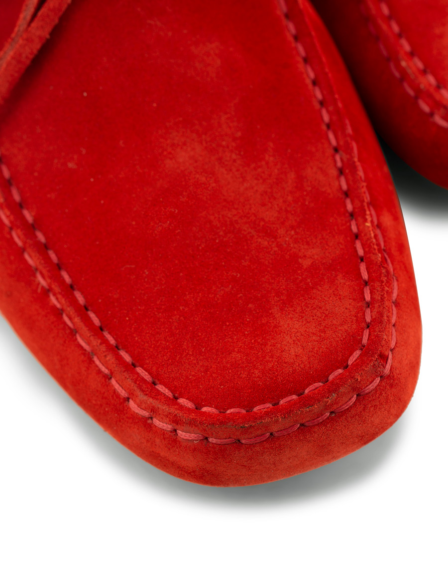 Homme | Tod's Laccetto Gommino Carshoe Red Suede | Tod's | Laccetto Gommino Carshoe Red Suede