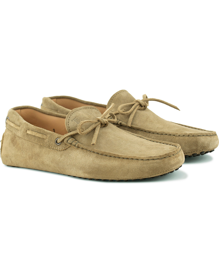 Homme | Tod's Laccetto Gommino Carshoe Olive Suede | Tod's | Laccetto Gommino Carshoe Olive Suede