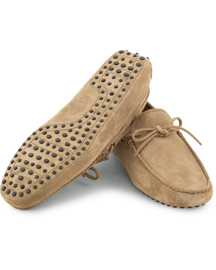 Homme | Tod's Laccetto Gommino Carshoe Olive Suede | Tod's | Laccetto Gommino Carshoe Olive Suede