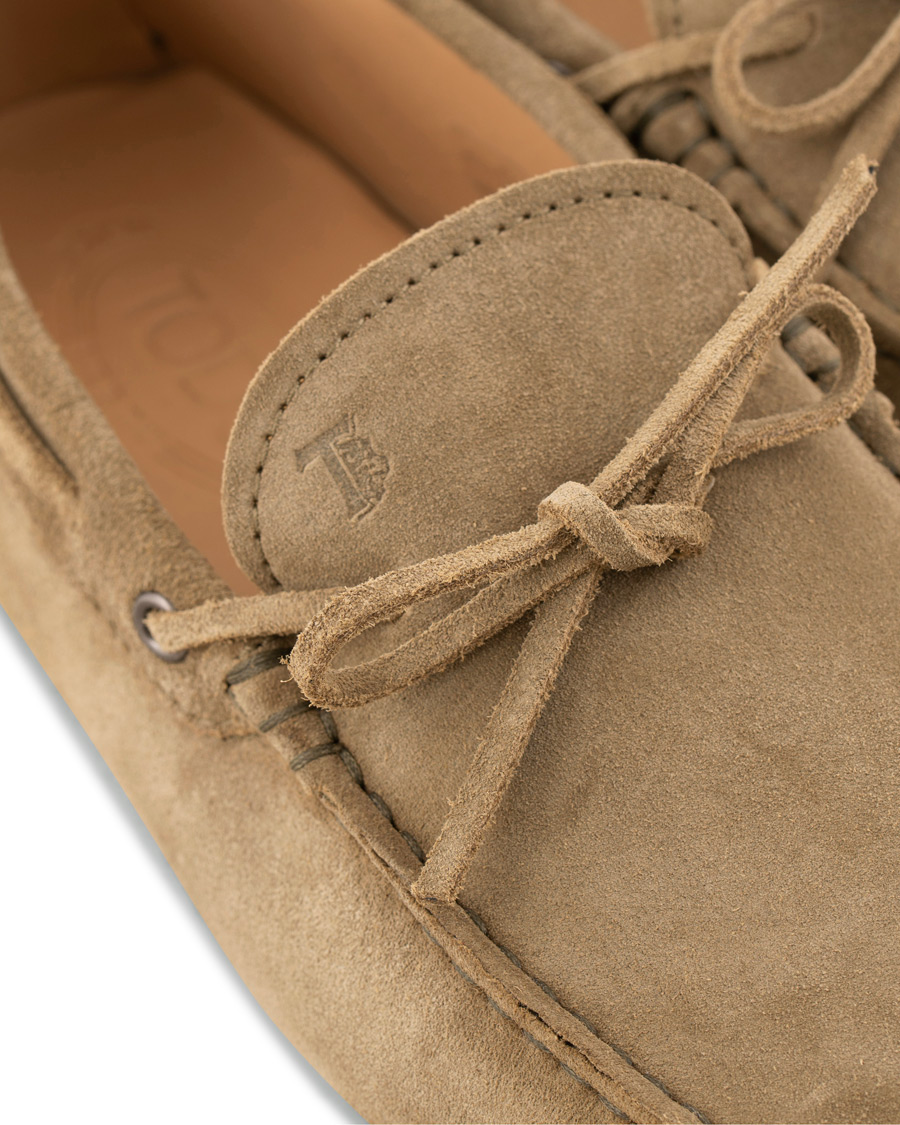 Homme | Tod's Laccetto Gommino Carshoe Olive Suede | Tod's | Laccetto Gommino Carshoe Olive Suede