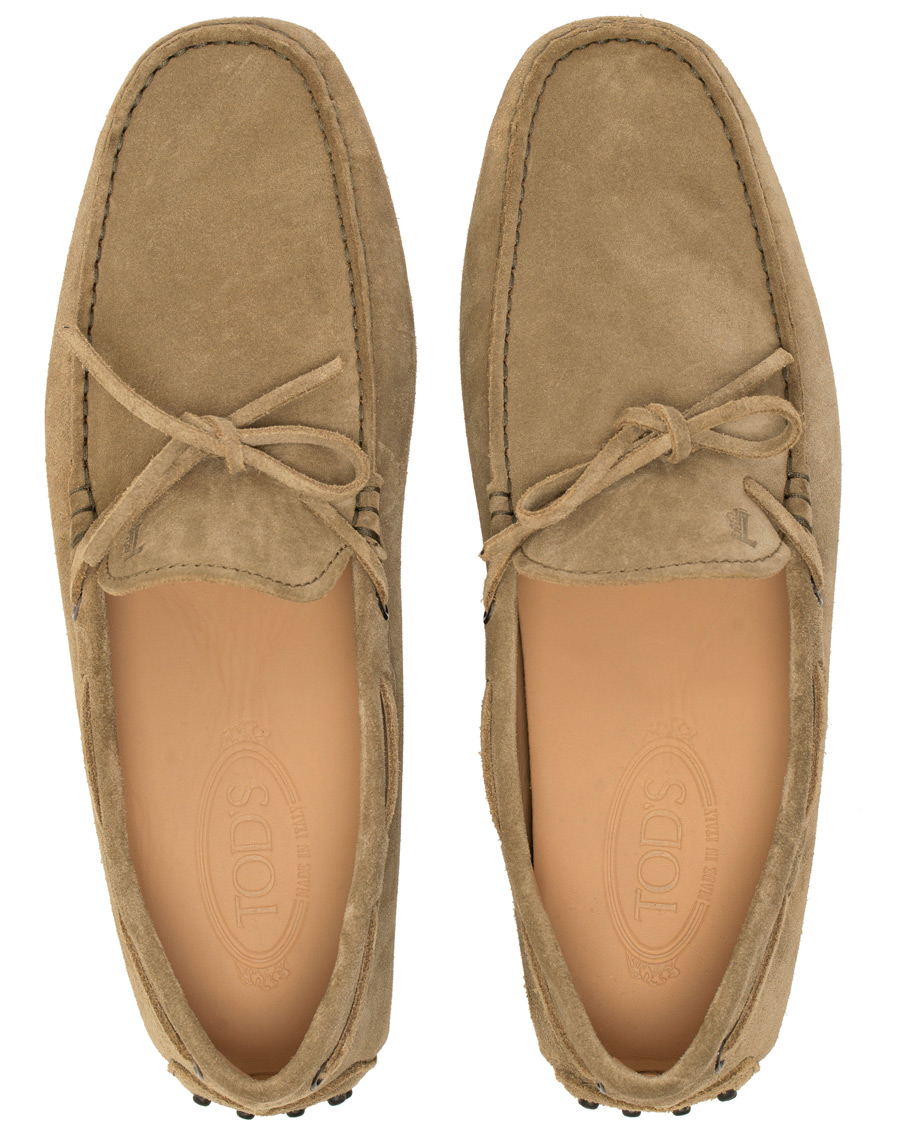 Homme | Tod's Laccetto Gommino Carshoe Olive Suede | Tod's | Laccetto Gommino Carshoe Olive Suede