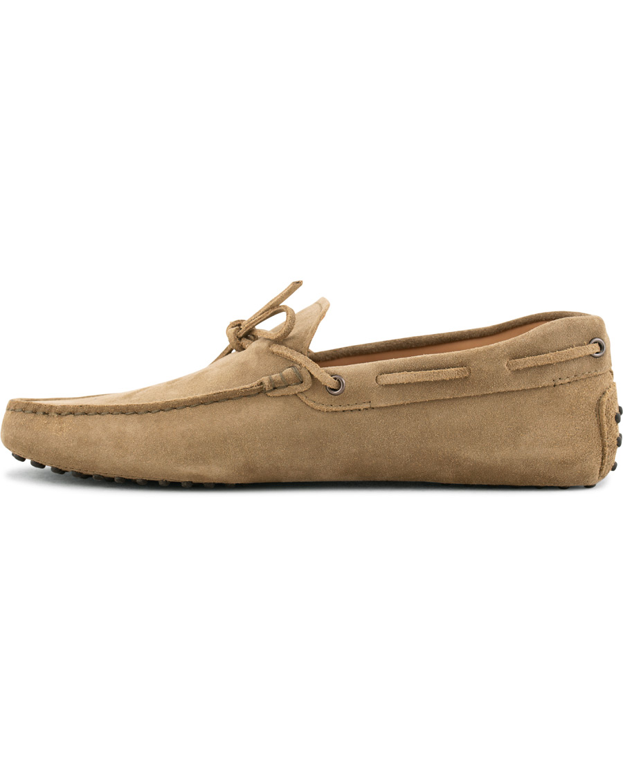 Homme | Tod's Laccetto Gommino Carshoe Olive Suede | Tod's | Laccetto Gommino Carshoe Olive Suede