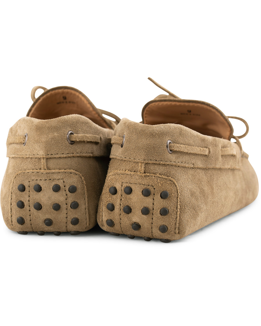 Homme | Tod's Laccetto Gommino Carshoe Olive Suede | Tod's | Laccetto Gommino Carshoe Olive Suede