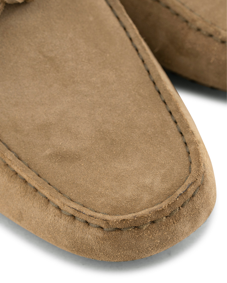 Homme | Tod's Laccetto Gommino Carshoe Olive Suede | Tod's | Laccetto Gommino Carshoe Olive Suede