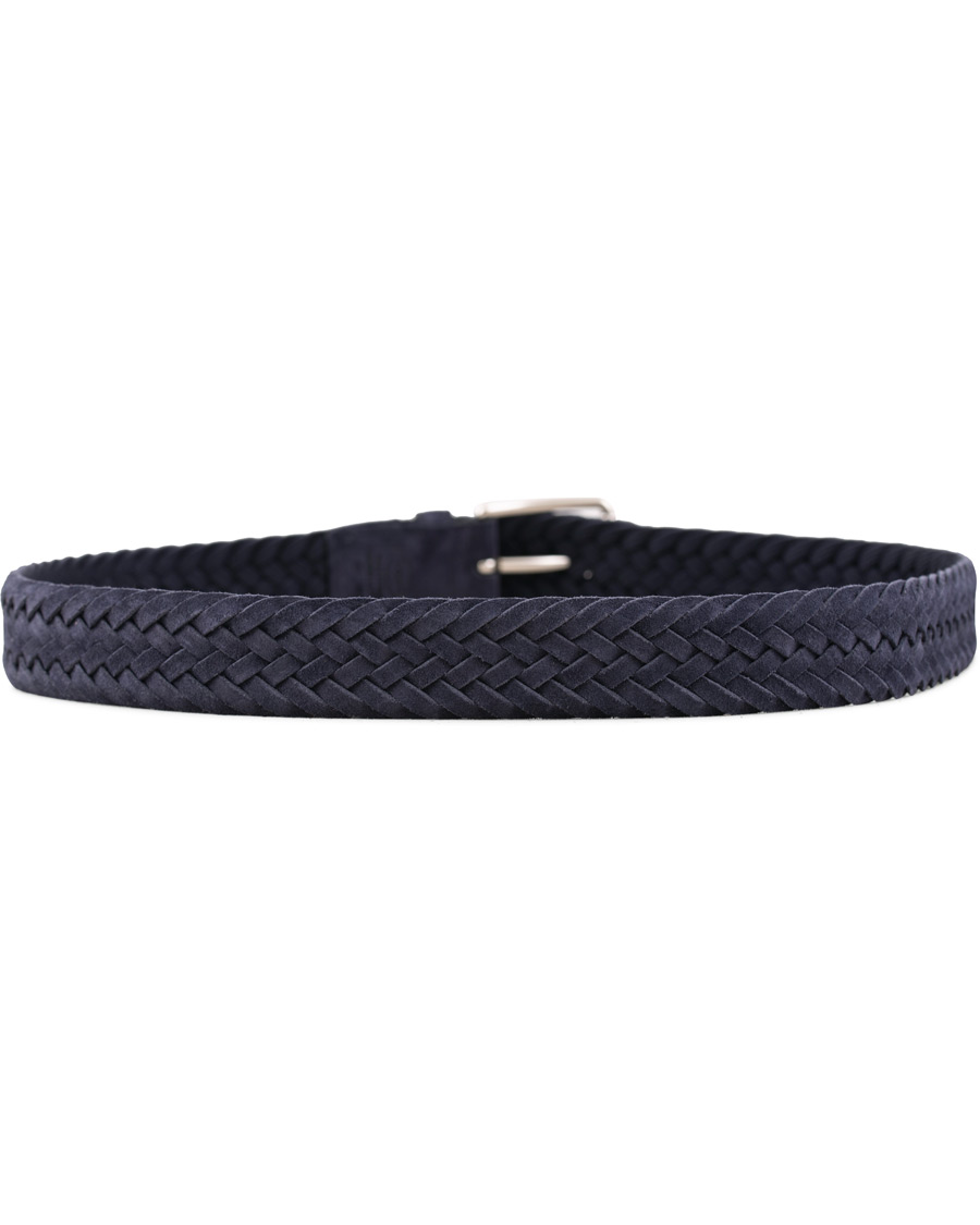 Homme | Tod's Intreccio Woven Belt Midnight Blue Suede | Tod's | Intreccio Woven Belt Midnight Blue Suede