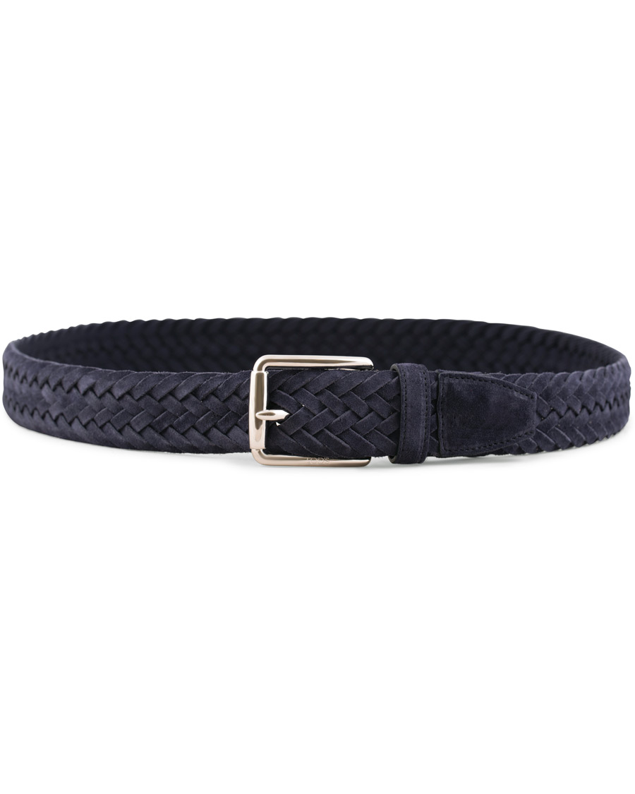 Homme | Tod's Intreccio Woven Belt Midnight Blue Suede | Tod's | Intreccio Woven Belt Midnight Blue Suede
