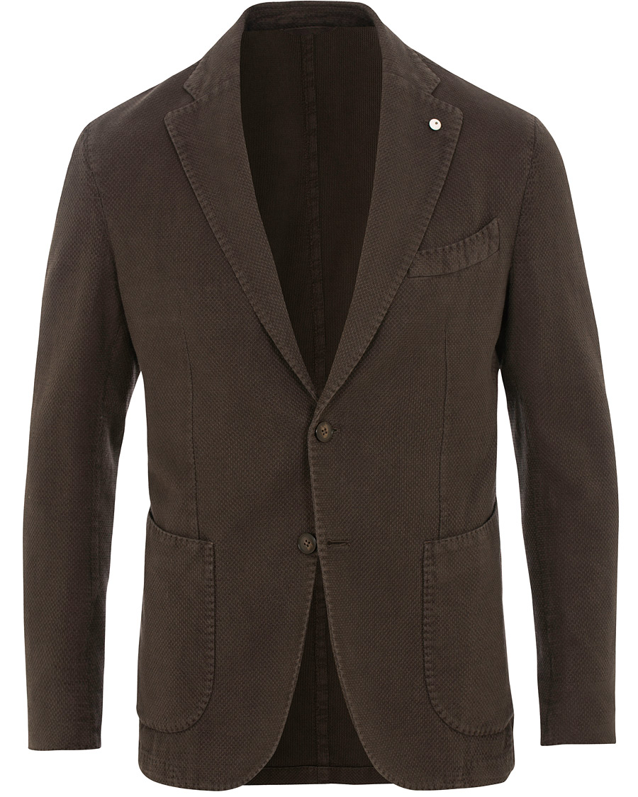 Homme | Blazers | L.B.M. 1911 | Jack Regular Fit Structured Linen Blazer Dark Brown