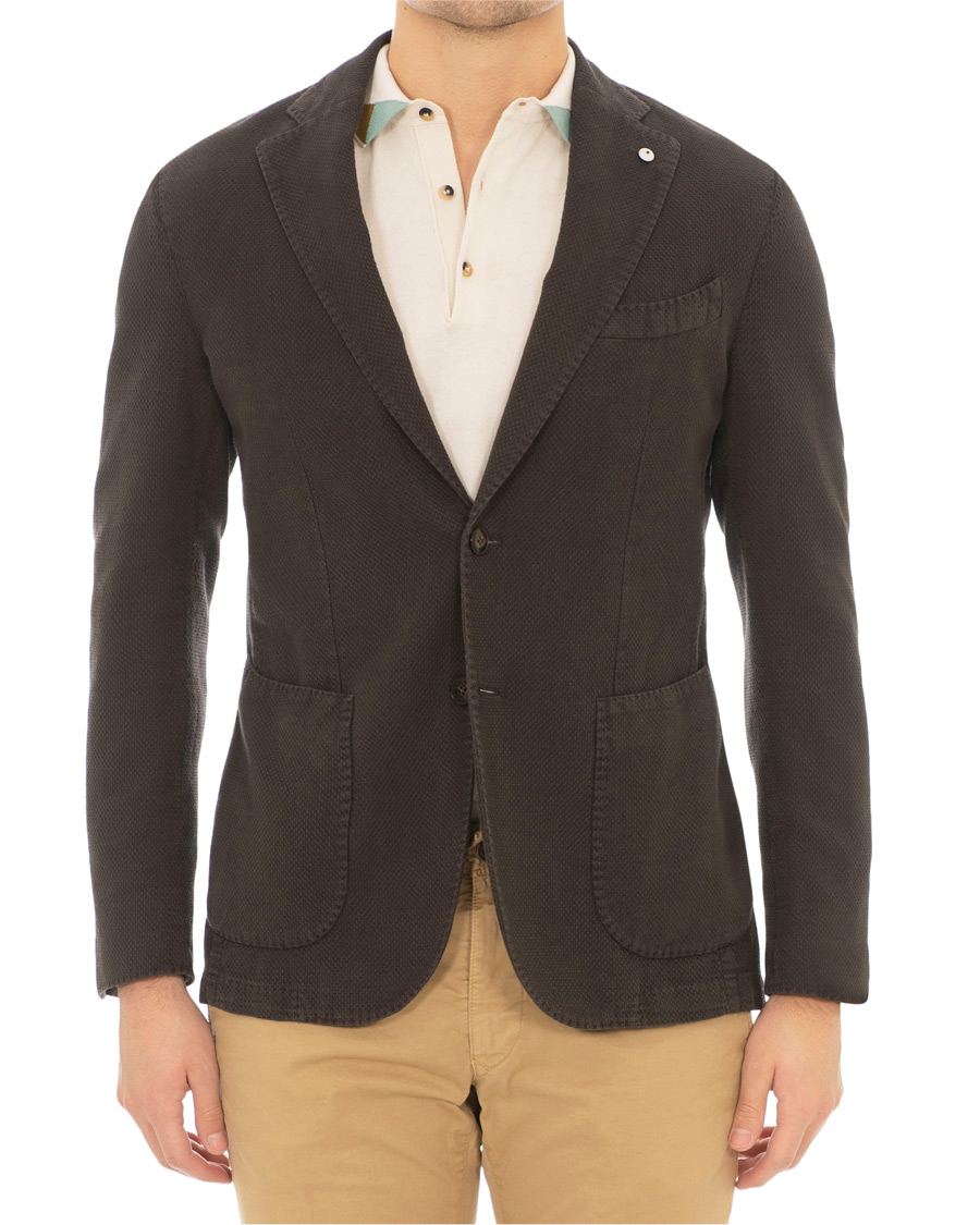 Homme | Blazers | L.B.M. 1911 | Jack Regular Fit Structured Linen Blazer Dark Brown