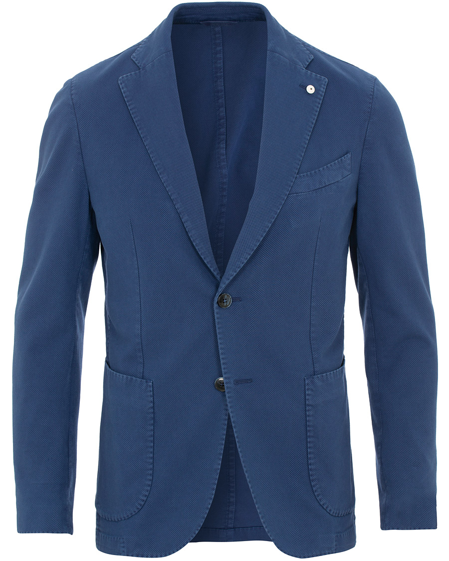 Heren | Blazers | L.B.M. 1911 | Jack Slim Fit Cotton Stretch Structured Blazer Dark Blue