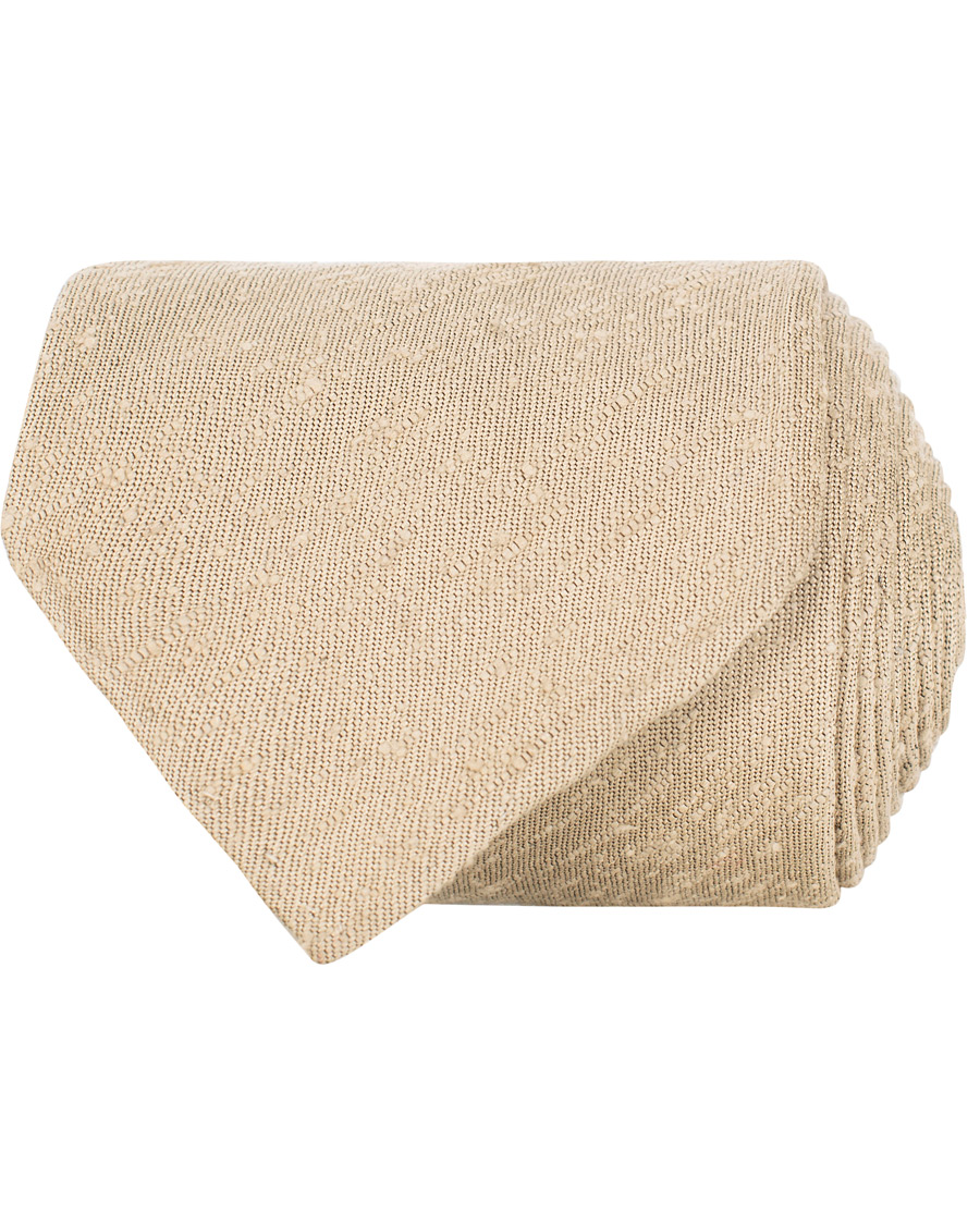 Homme | Drake's Hand Rolled Shantung Silk 8 cm Tie Beige | Drake's | Hand Rolled Shantung Silk 8 cm Tie Beige