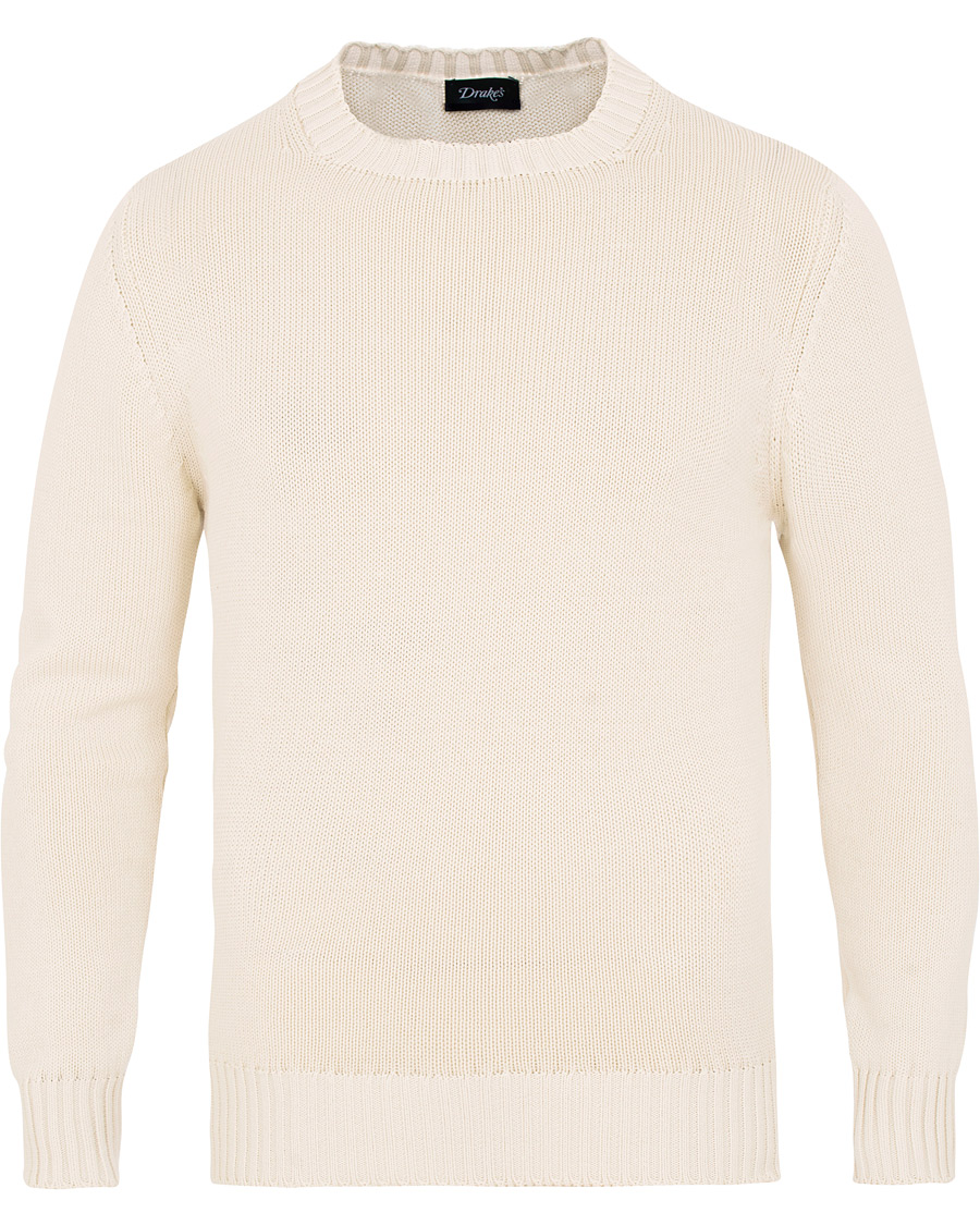 Homme | Pulls Et Tricots | Drake's | Cotton Crew Neck Knit White