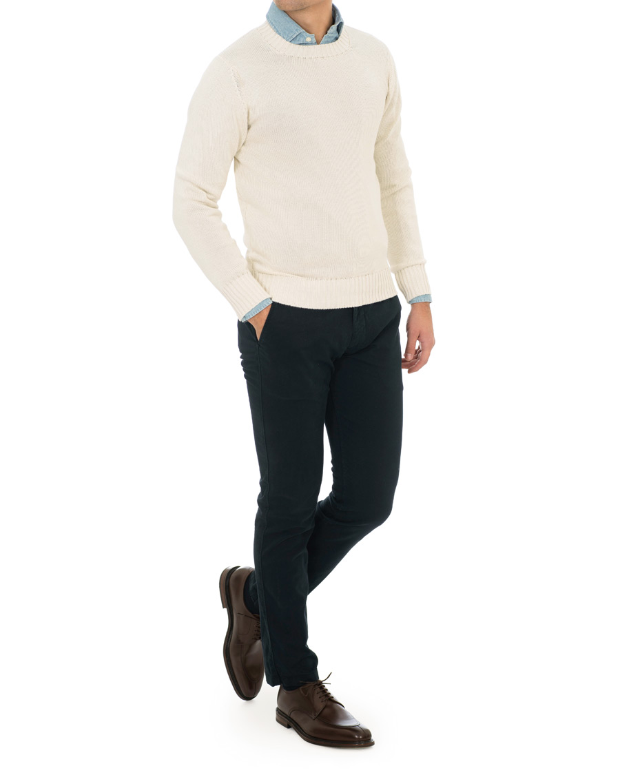 Homme | Pulls Et Tricots | Drake's | Cotton Crew Neck Knit White