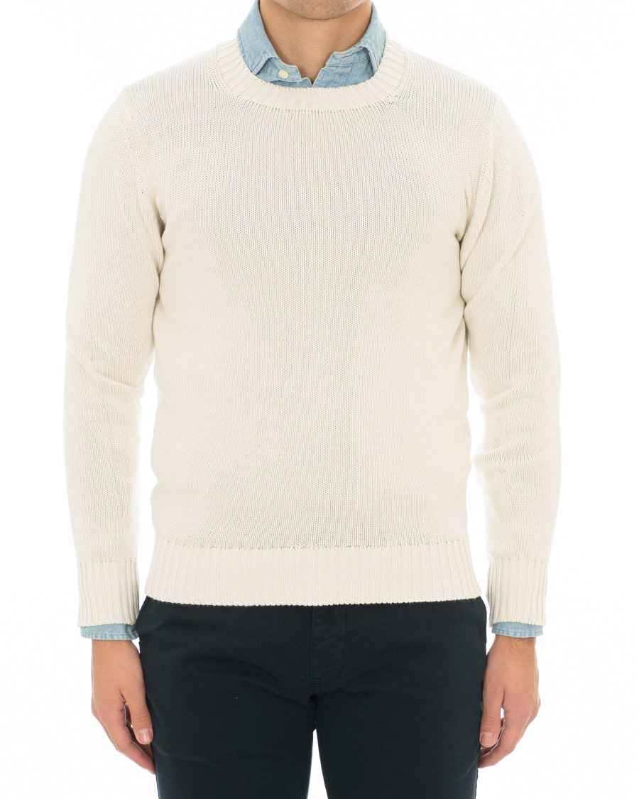 Homme | Pulls Et Tricots | Drake's | Cotton Crew Neck Knit White
