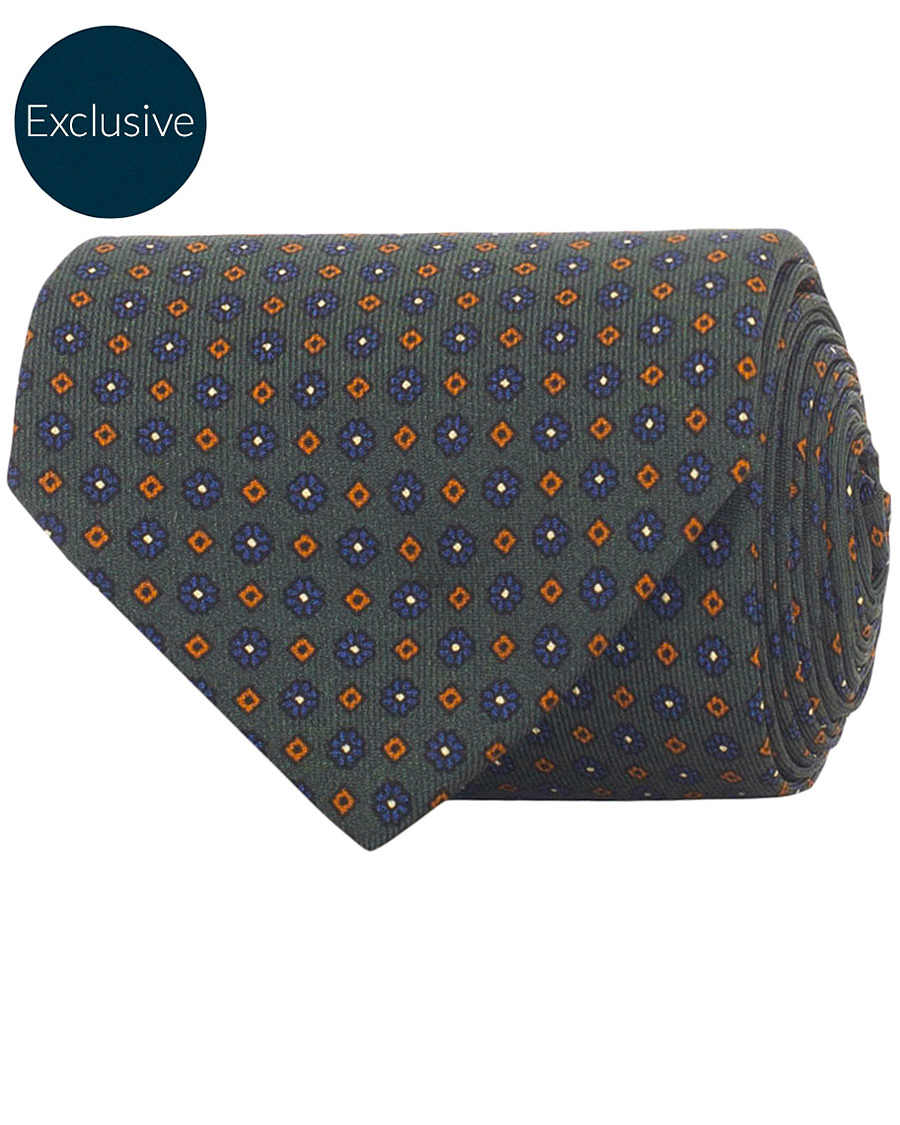 Homme | Drake's MTO Silk 8 cm Tie Green | Drake's | MTO Silk 8 cm Tie Green